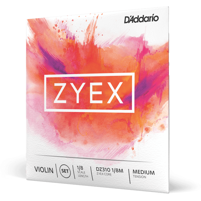 D'Addario Zyex Violin String Set – 1/8 Scale – Medium Tension
