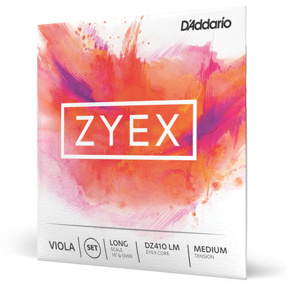 D'Addario Zyex Viola String Set, Long Scale, Medium Tension