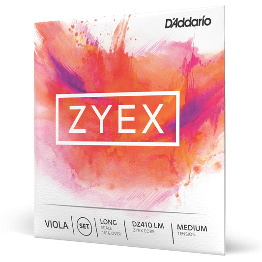 D'Addario Zyex Viola String Set, Long Scale, Medium Tension