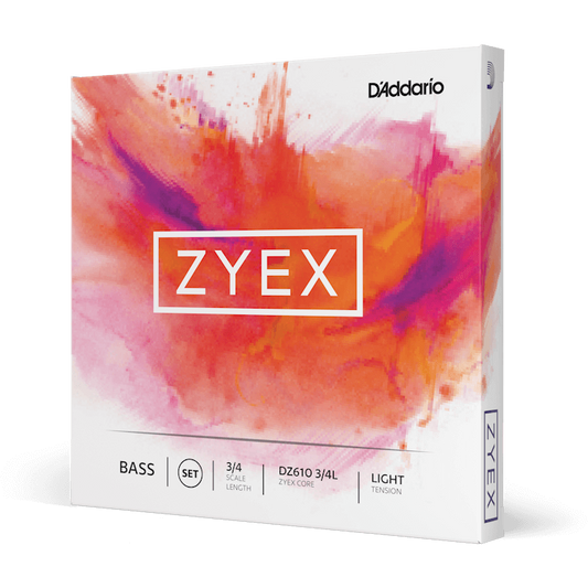 D'Addario Zyex Bass String Set – 3/4 Scale – Light Tension
