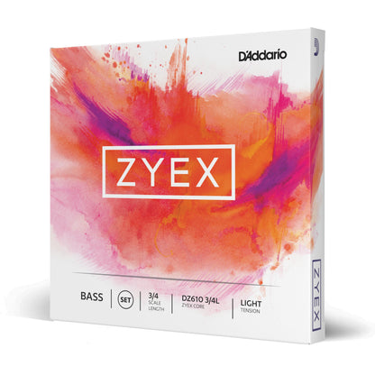 D'Addario Zyex Bass String Set, 3/4 Scale, Light Tension