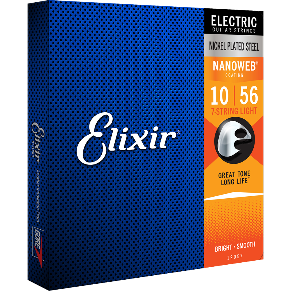 Elixir Nanoweb Nickel Electric Guitar Strings 10-56 (7 String)