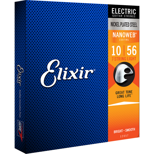 Elixir Nanoweb Nickel Electric Guitar Strings 10-56 (7 String)