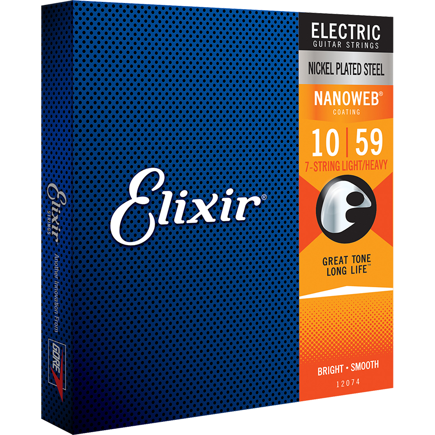 Elixir Nanoweb Nickel Electric Guitar Strings 10-59 (7 String)