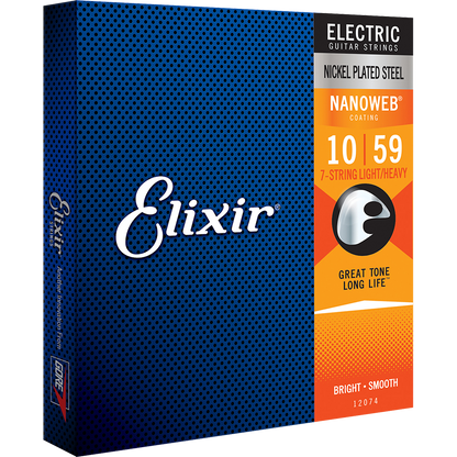 Elixir Nanoweb Nickel Electric Guitar Strings 10-59 (7 String)