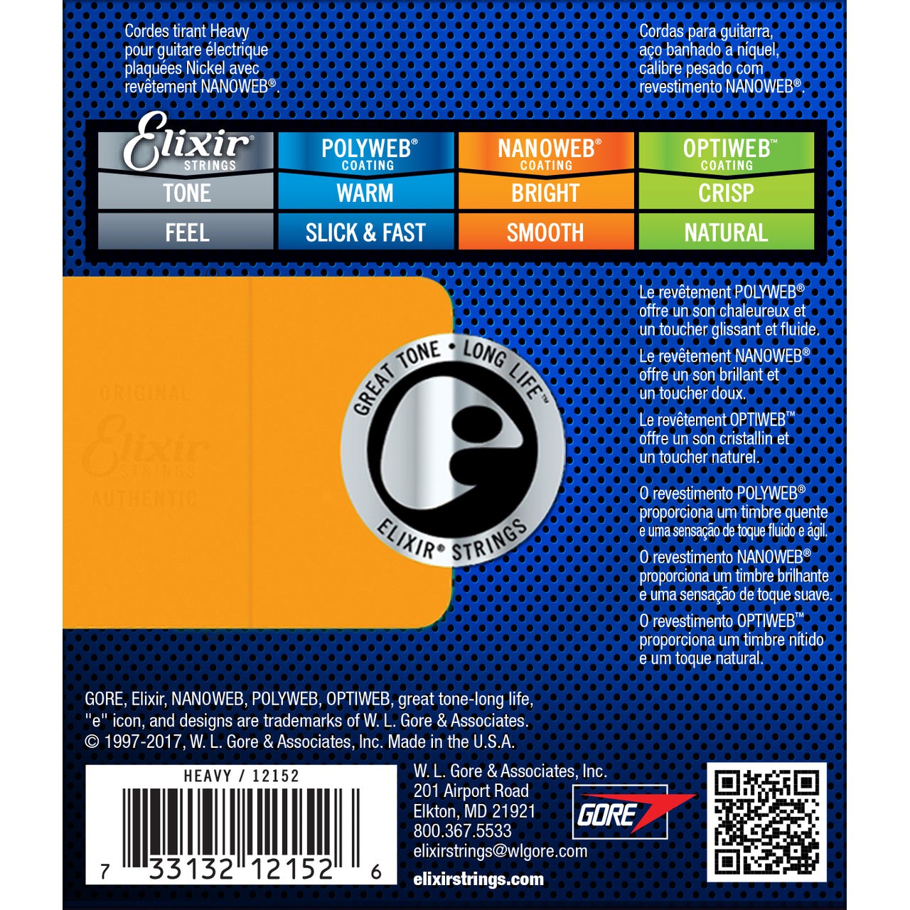 Elixir Nanoweb Nickel Electric Guitar Strings 12-52