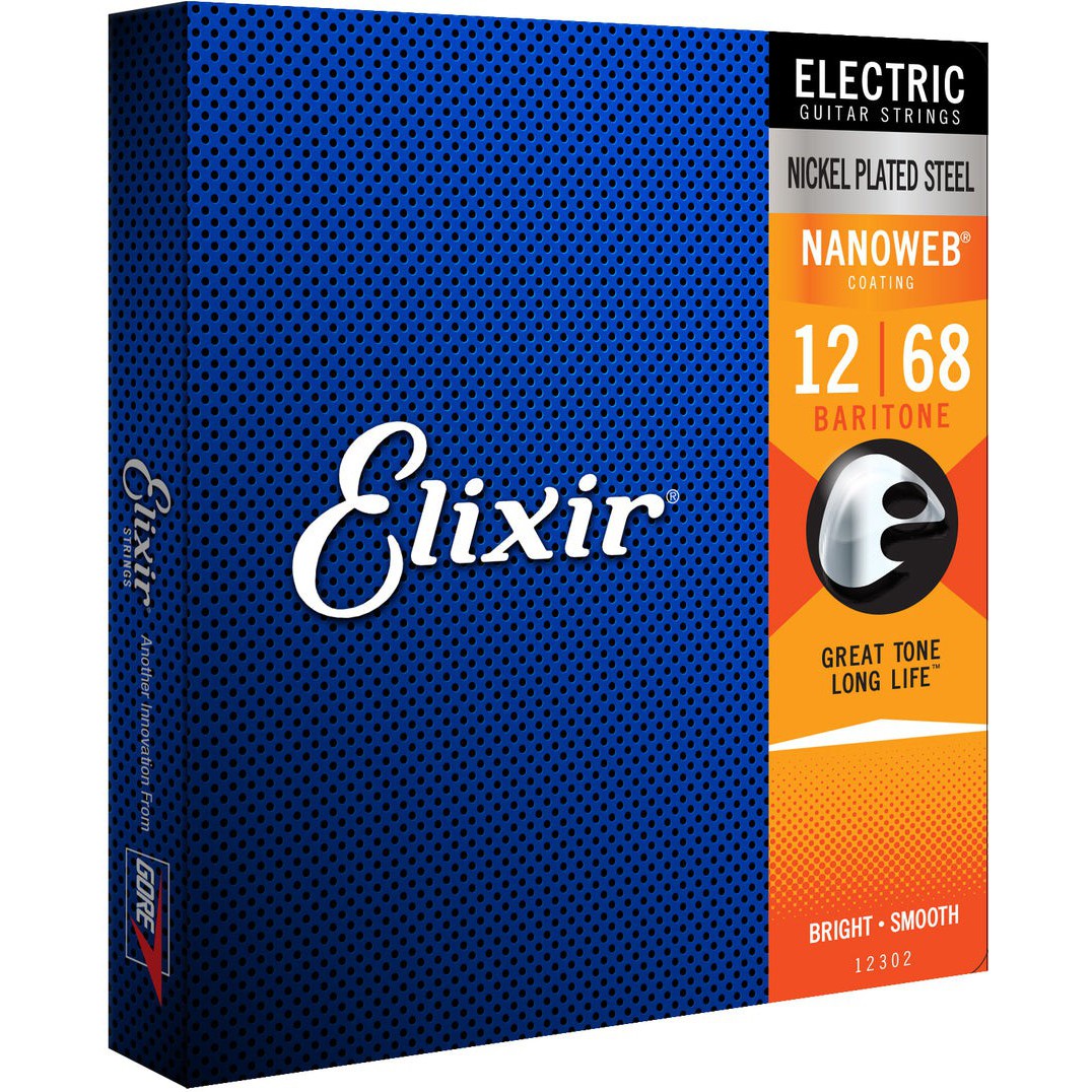 Elixir Nanoweb Nickel Electric Guitar Strings 12-68 (Baritone)