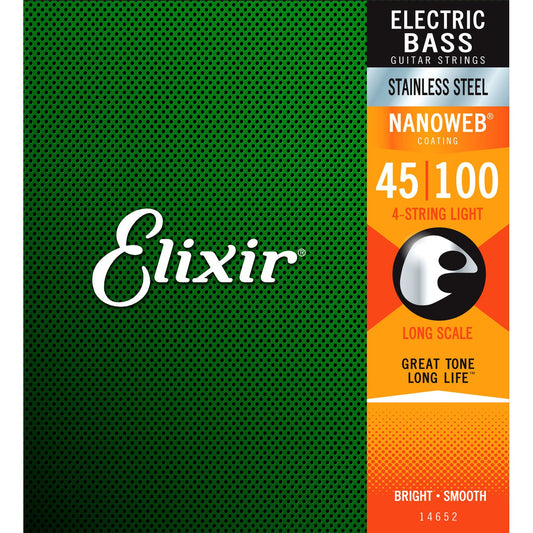 Elixir Nanoweb Stainless Steel Bass Strings 45-100