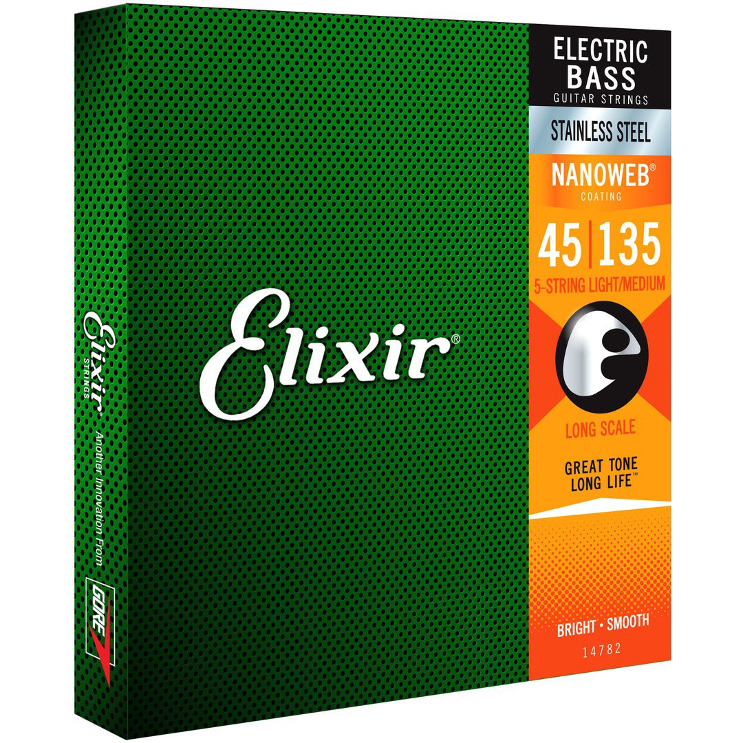 Elixir Nanoweb Stainless Steel Bass Strings 45-135 (5 String)