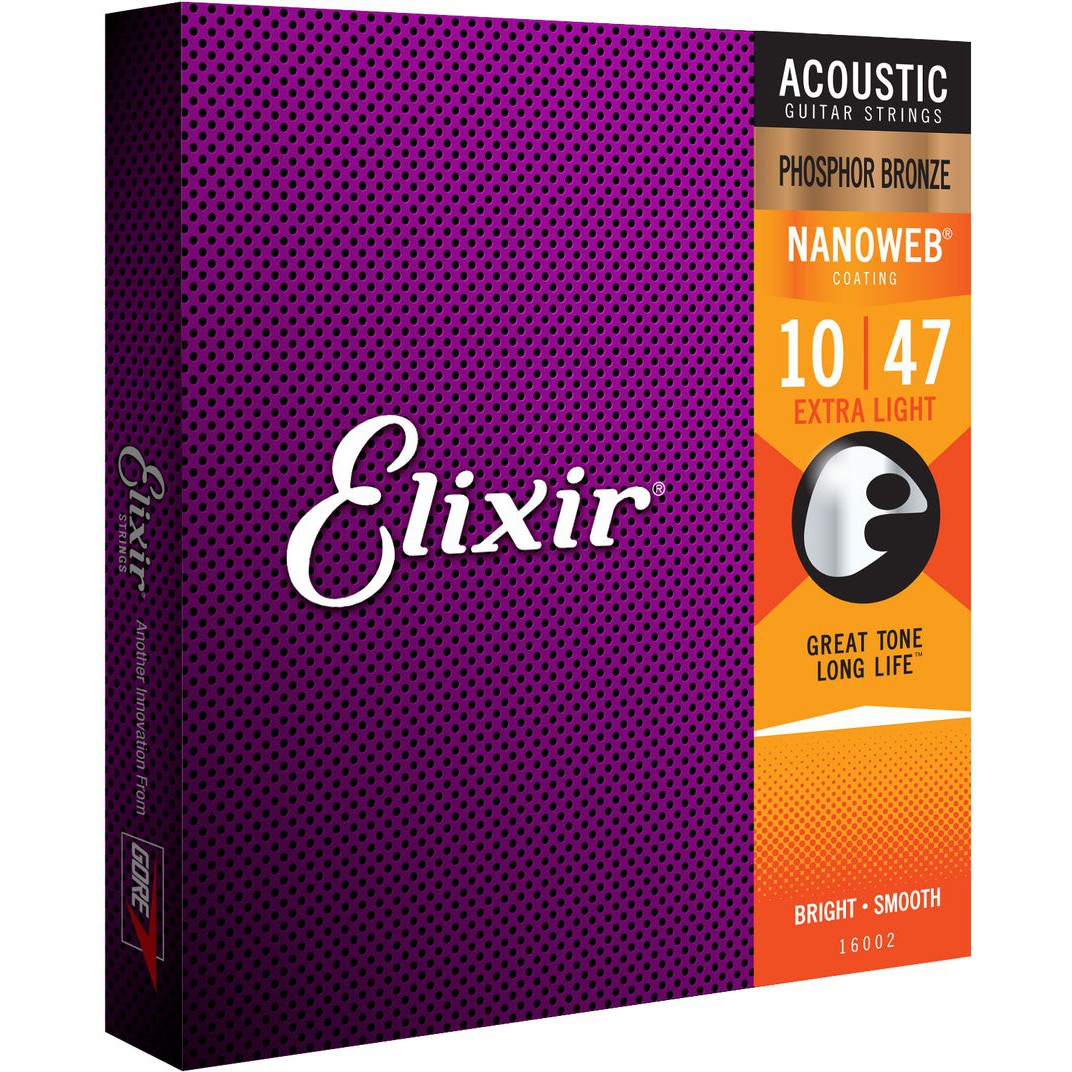 Elixir Nanoweb Phosphor Bronze Acoustic Strings 10-47