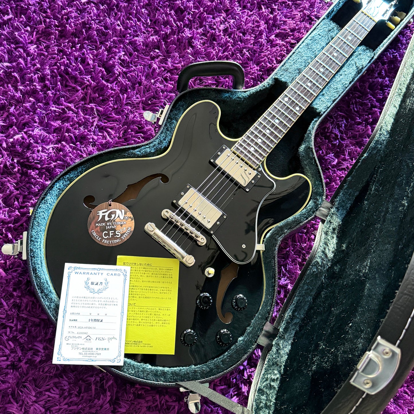 2012 Fujigen Masterfield MSA-HP Semi-Hollow Black (MIJ Fujigen) (w/ HSC)