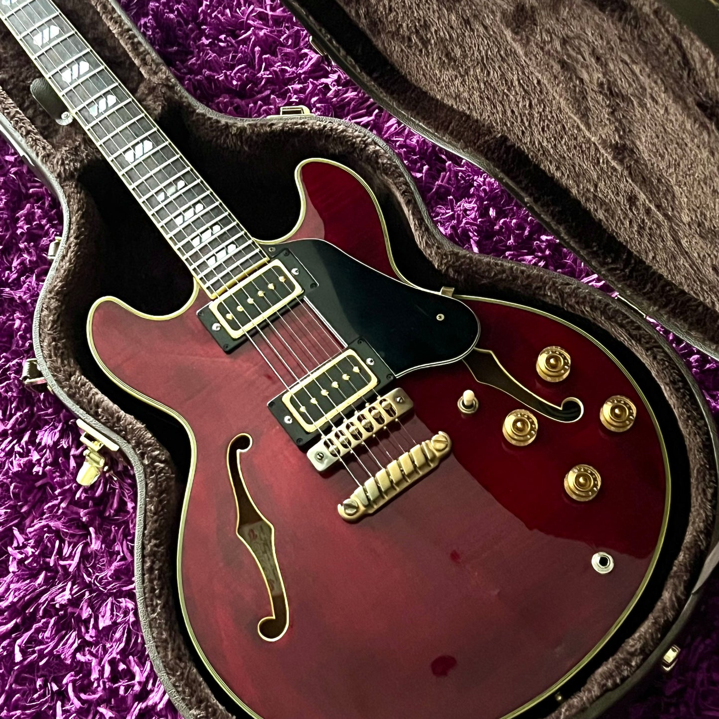 1979 Greco SV-800 Super View Semi-Hollow Electric Guitar Wine Red (MIJ Fujigen)