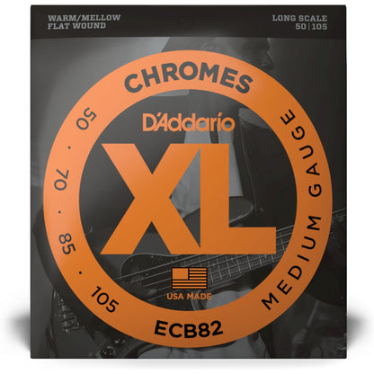 D'Addario ECB82 Chromes Bass Guitar Strings, Medium, 50-105, Long Scale