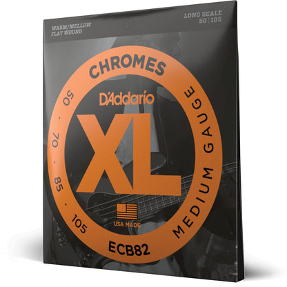 D'Addario ECB82 Chromes Bass Guitar Strings, Medium, 50-105, Long Scale