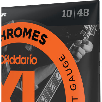 D'Addario ECG23 Chromes Flat Wound Electric Guitar Strings, Extra Light, 10-48