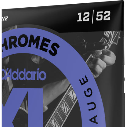 D'Addario ECG25 Chromes Flat Wound Electric Guitar Strings, Light, 12-52