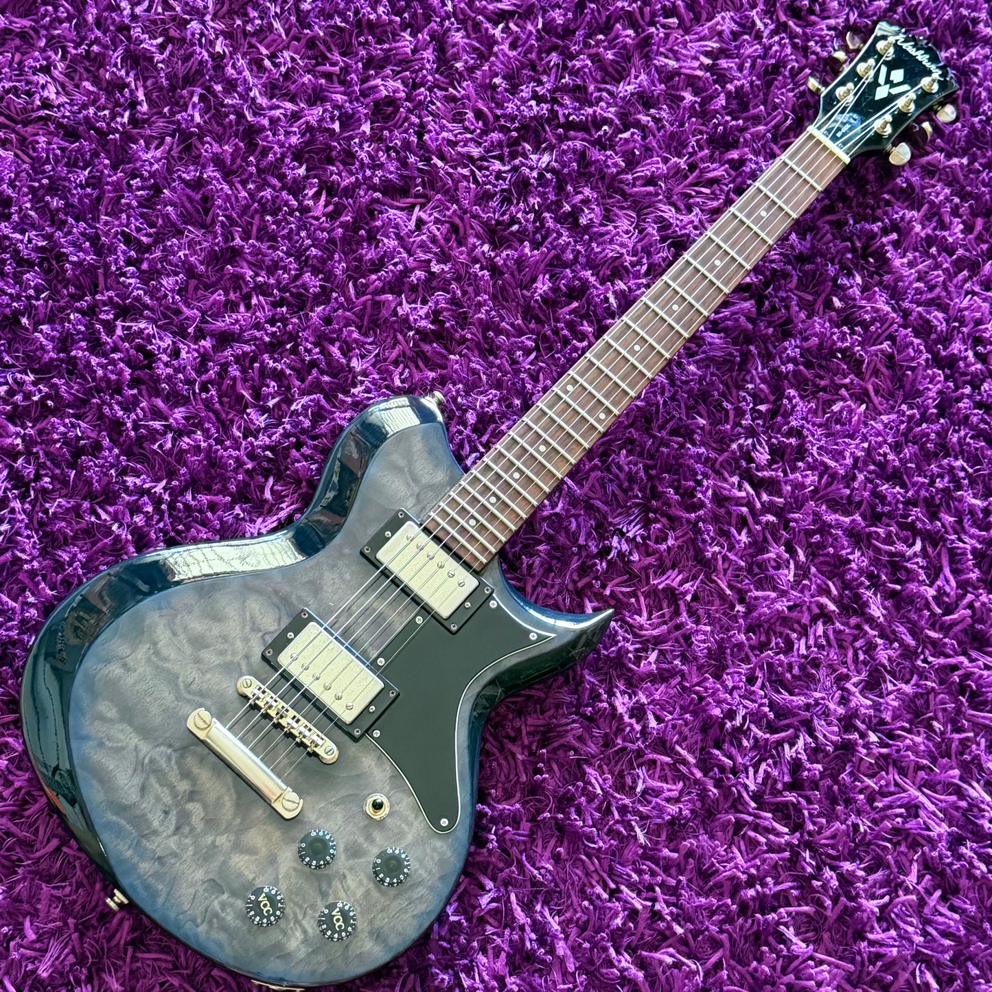 2001 Washburn Idol WI‑64DL Quilted Maple Top Transparent Blue Electric Guitar