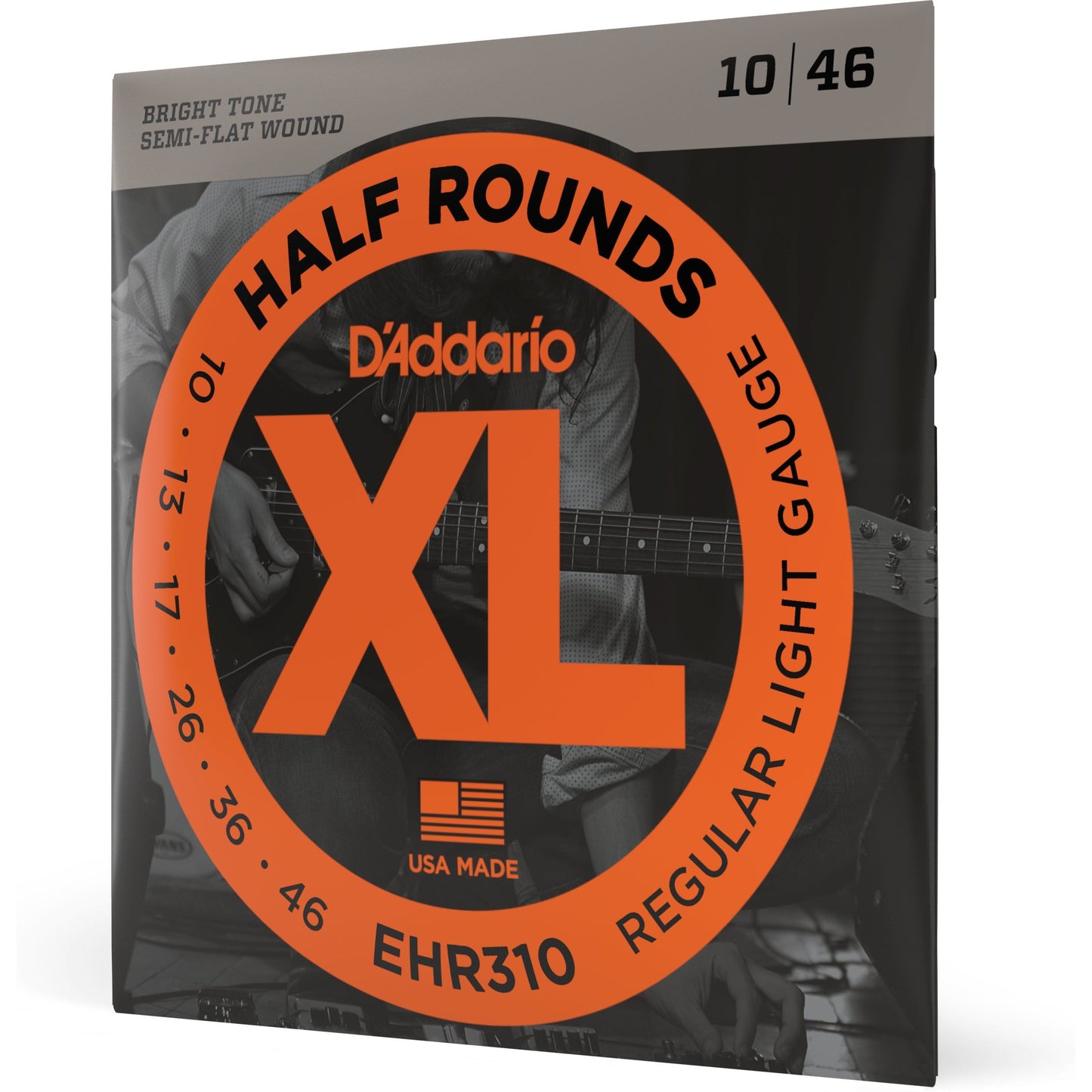 D'Addario EHR310 Half Round Electric Guitar Strings, Regular Light, 10-46