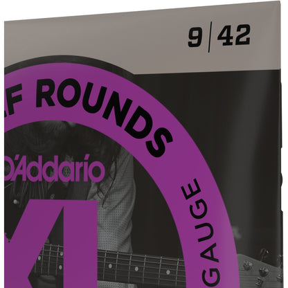 D'Addario EHR320 Half Round Electric Guitar Strings, Super Light, 9-42