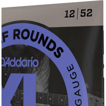 D'Addario EHR350 Half Round Electric Guitar Strings, Jazz Light, 12-52