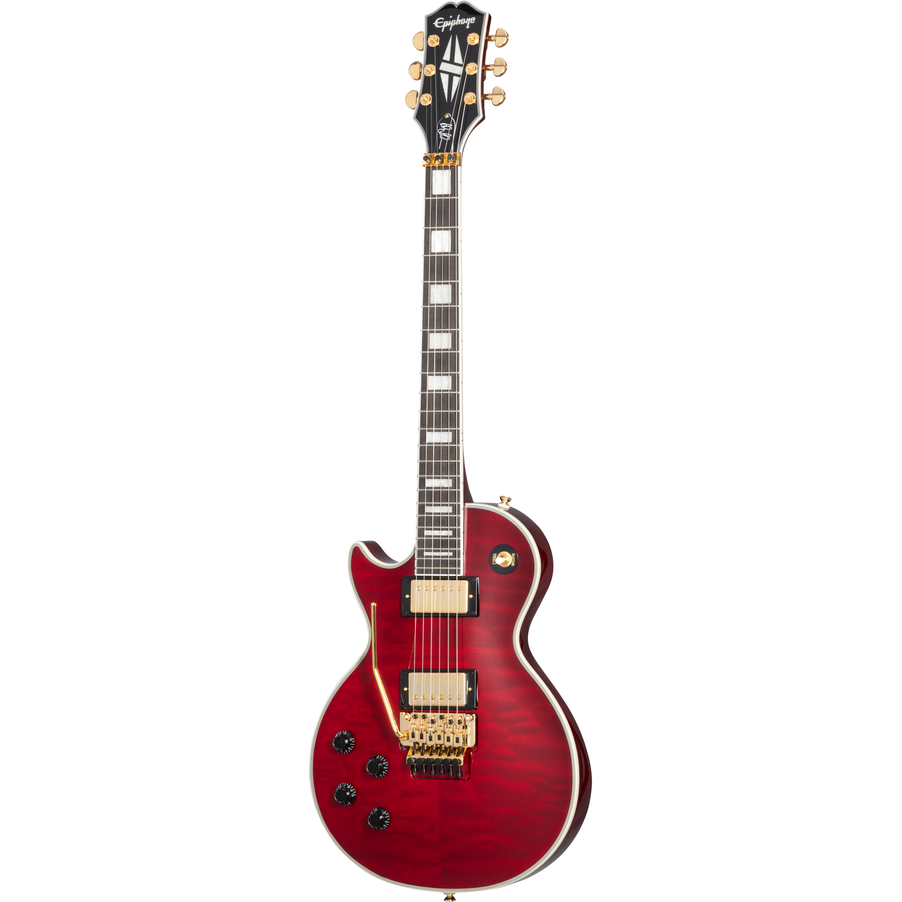 Epiphone Alex Lifeson Les Paul Custom Axcess Quilt Ruby (Including Hard Case) (Left Handed)