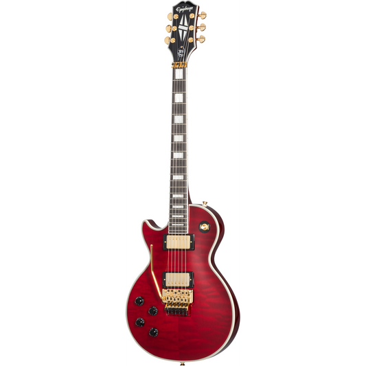 Epiphone Alex Lifeson Les Paul Custom Axcess Quilt Ruby (Including Hard Case) (Left Handed)