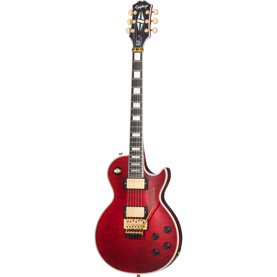 Epiphone Alex Lifeson Les Paul Custom Axcess Quilt Ruby (Including Hard Case)