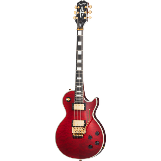 Epiphone Alex Lifeson Les Paul Custom Axcess Quilt Ruby (Including Hard Case)