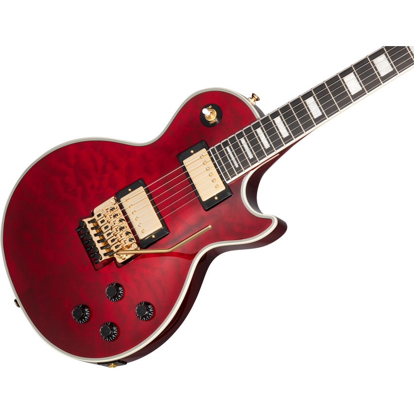 Epiphone Alex Lifeson Les Paul Custom Axcess Quilt Ruby (Including Hard Case)