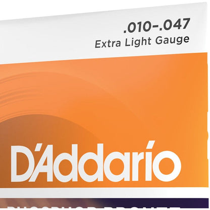 D'Addario EJ15 Phosphor Bronze Acoustic Guitar Strings, Extra Light, 10-47