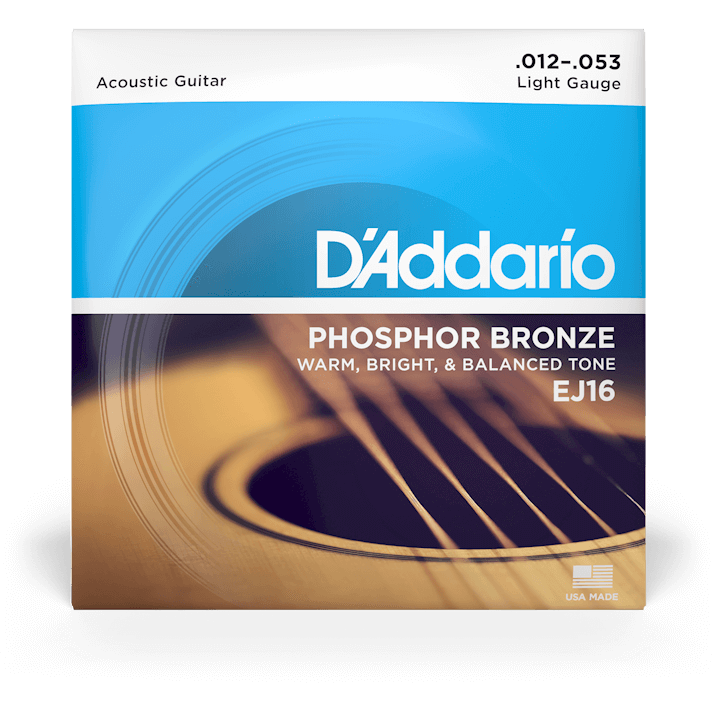 D'Addario Phosphor Bronze Acoustic Guitar Strings – Light – 12-53