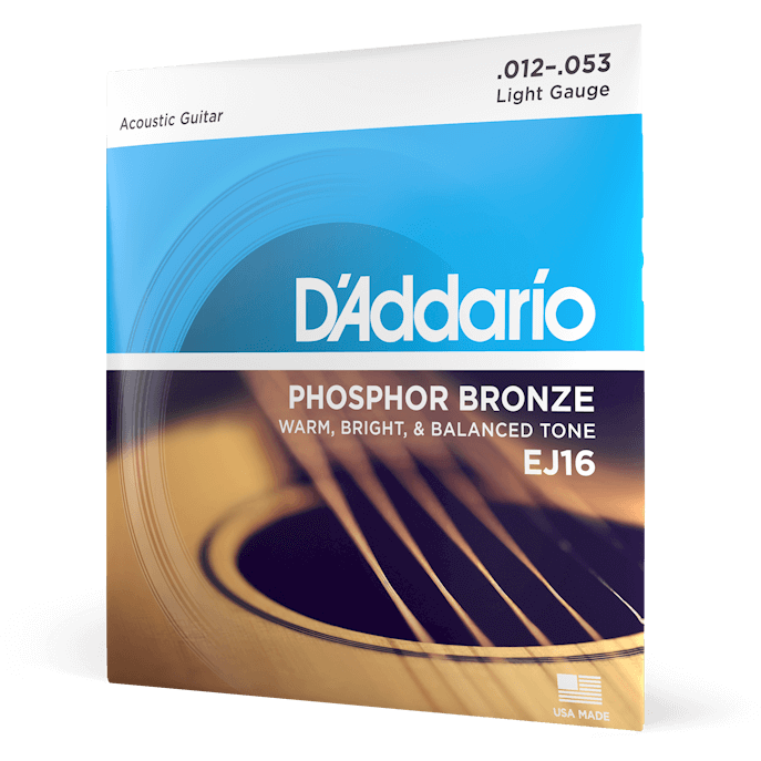 D'Addario Phosphor Bronze Acoustic Guitar Strings – Light – 12-53