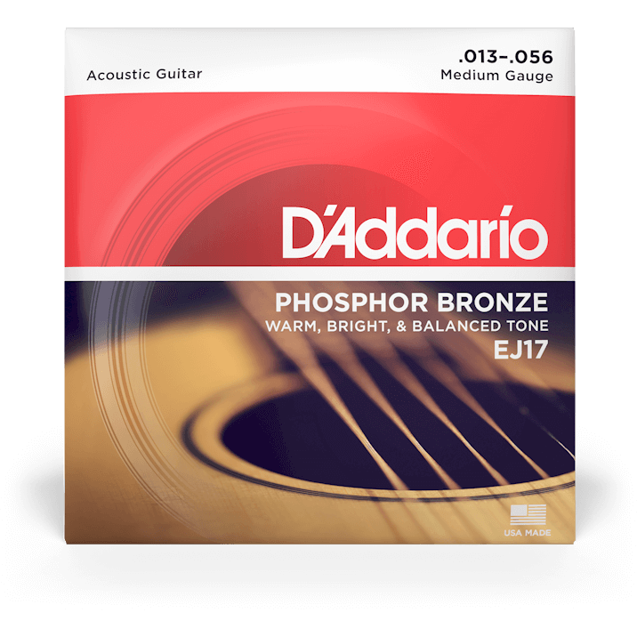 D'Addario Phosphor Bronze Acoustic Guitar Strings – Medium – 13-56