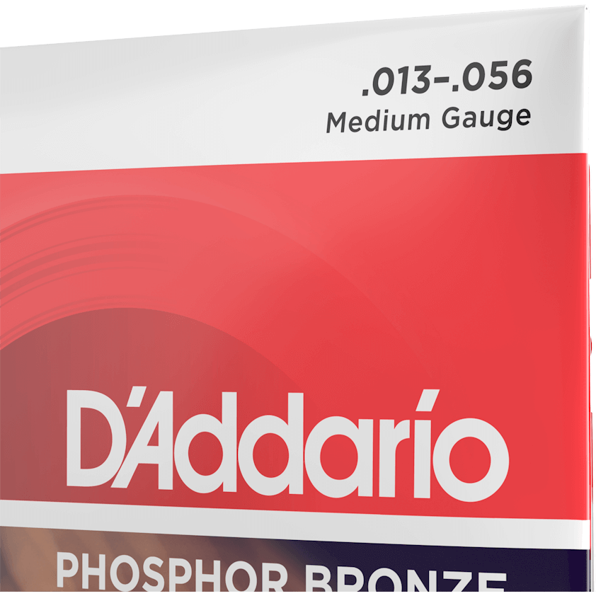 D'Addario Phosphor Bronze Acoustic Guitar Strings – Medium – 13-56