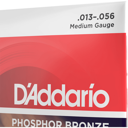 D'Addario Phosphor Bronze Acoustic Guitar Strings – Medium – 13-56