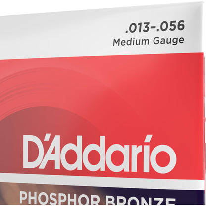 D'Addario EJ17 Phosphor Bronze Acoustic Guitar Strings, Medium, 13-56