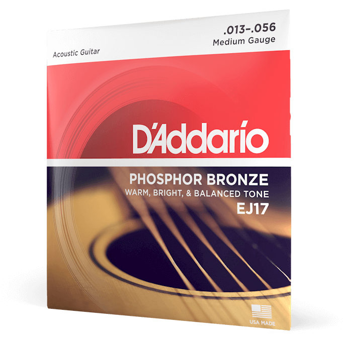 D'Addario Phosphor Bronze Acoustic Guitar Strings – Medium – 13-56