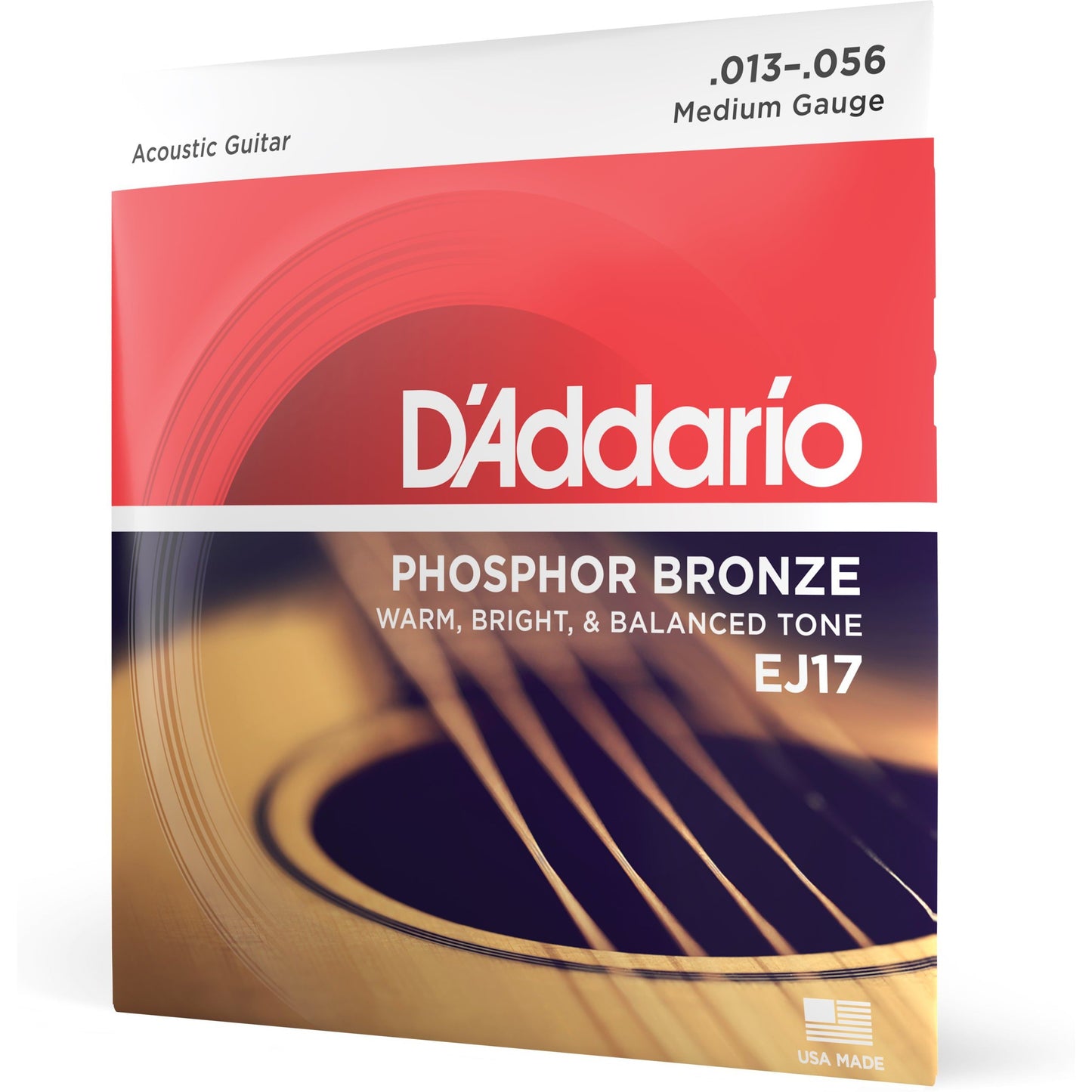 D'Addario EJ17 Phosphor Bronze Acoustic Guitar Strings, Medium, 13-56