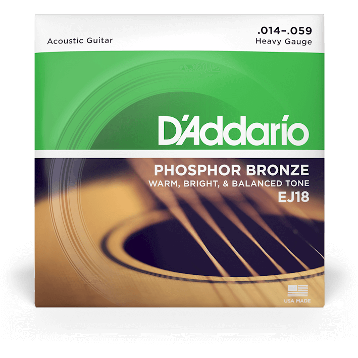 D'Addario Phosphor Bronze Acoustic Guitar Strings – Heavy – 14-59