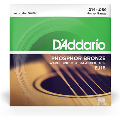 D'Addario EJ18 Phosphor Bronze Acoustic Guitar Strings, Heavy, 14-59