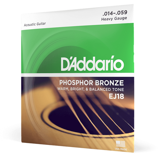 D'Addario Phosphor Bronze Acoustic Guitar Strings – Heavy – 14-59
