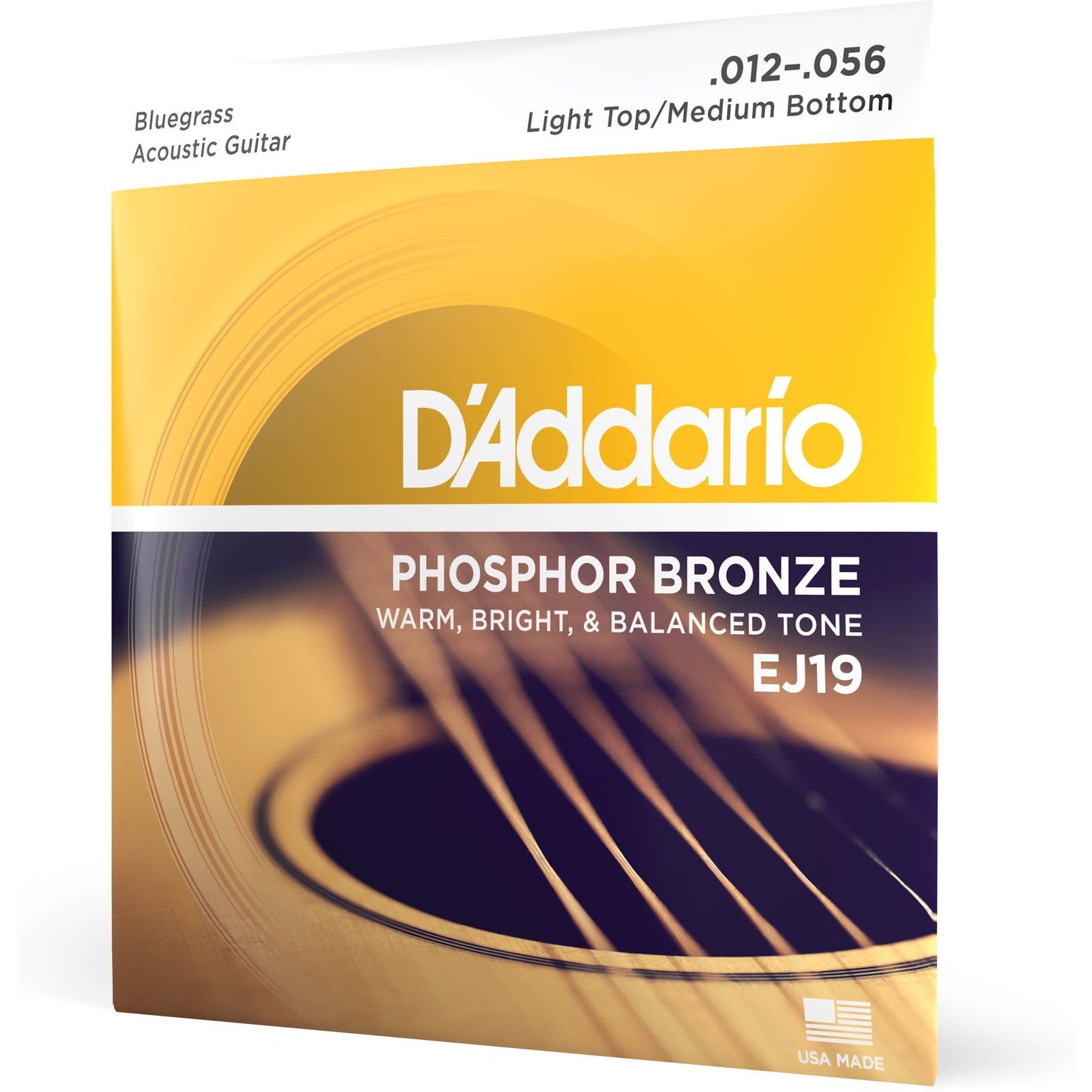 D'Addario EJ19 Phosphor Bronze Acoustic Guitar Strings, Bluegrass, 12-56