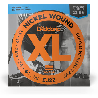 D'Addario EJ22 Nickel Wound Electric Guitar Strings, Jazz Medium, 13-56