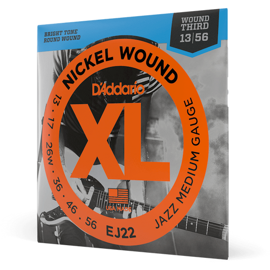 D'Addario XL Nickel Wound Electric Guitar Strings – Jazz Medium – 13-56