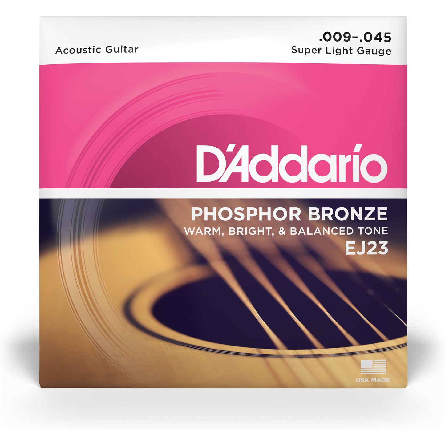 D'Addario 9-45 Super Light, Phosphor Bronze Acoustic Guitar Strings