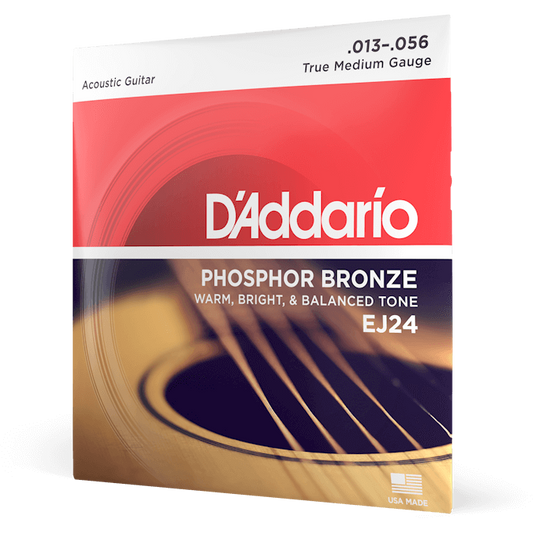 D'Addario Phosphor Bronze Acoustic Guitar Strings – True Medium – 13-56