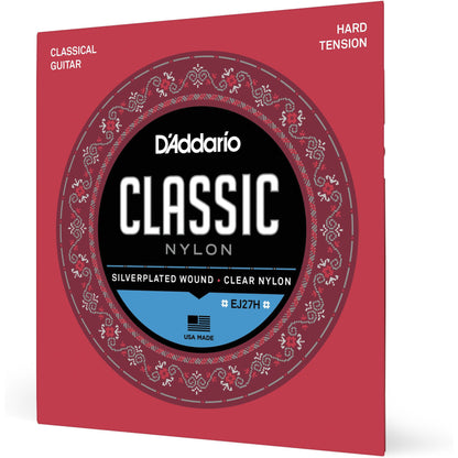 D'Addario EJ27H Student Nylon Classical Guitar Strings, Hard Tension