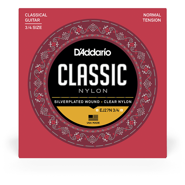 D'Addario 3/4 Student Nylon Fractional Classical Guitar Strings – Normal Tension