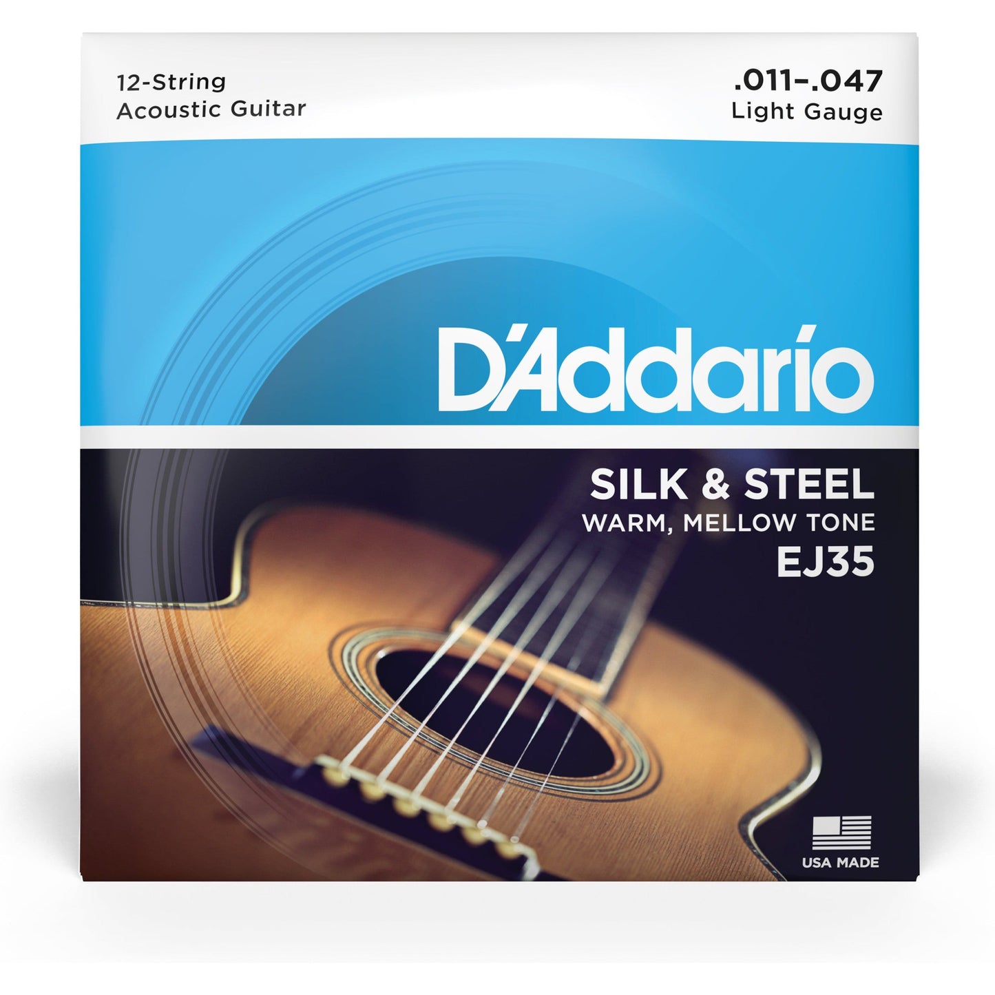 D'Addario EJ35 Silk & Steel 12-String Folk Guitar Strings, 11-47