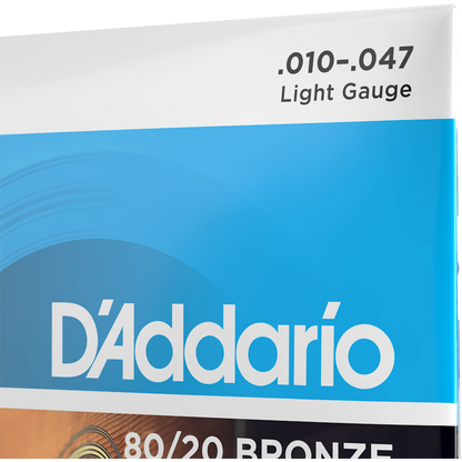 D'Addario 80/20 Bronze Acoustic Guitar Strings – 12 String – 10-47